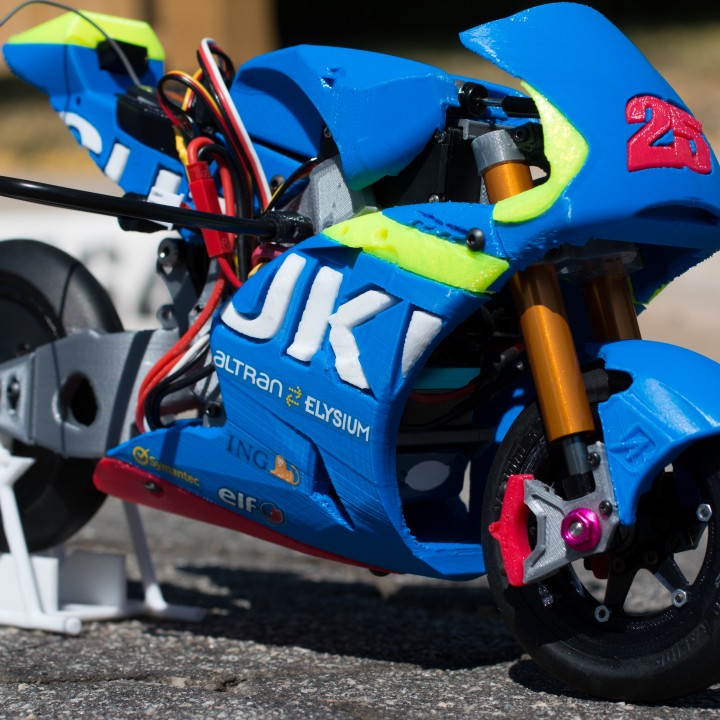 3D Printable 2016 Suzuki GSX-RR 1:8 Racing RC MotoGP Version 2 by