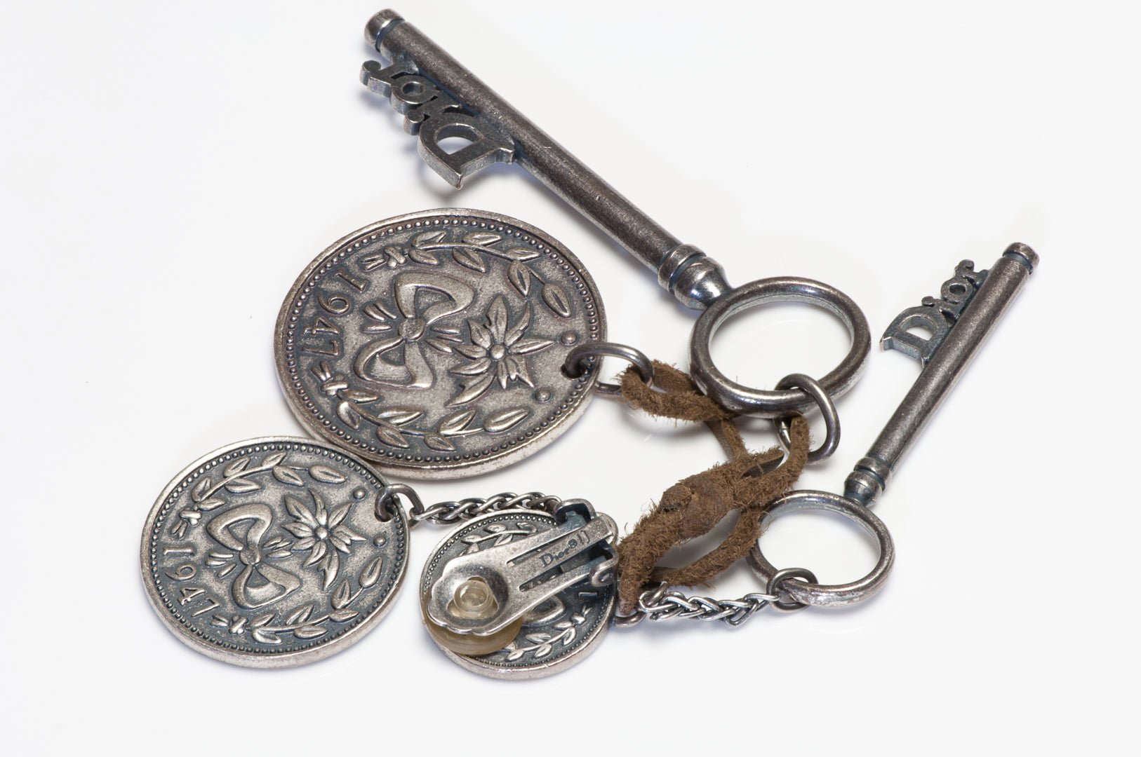 Vintage Christian Dior Paris Galliano Runway Logo 1947 Key Coin