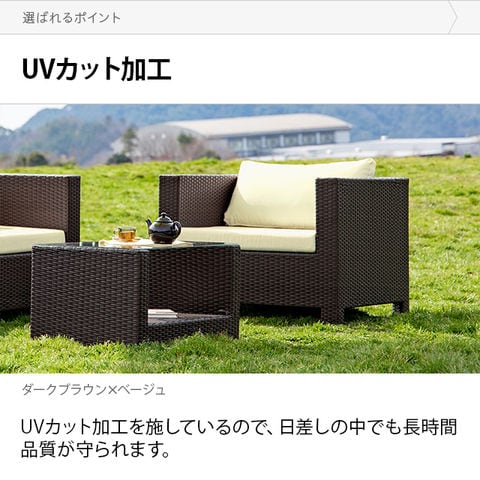 dショッピング |ガーデンソファ ラタン調 屋外用 一人掛け 送料無料