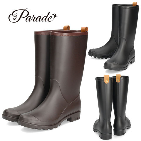 dショッピング |レインブーツ レディース 長靴 ミドル丈 ブラック