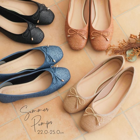 dショッピング |パンプス ローヒール 痛くない スクエアトゥ フラット