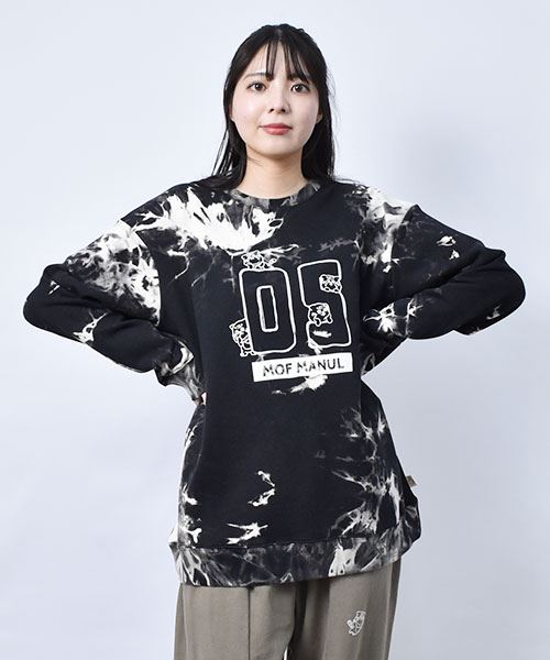 スウェット トレーナー / 裏毛】 ナンバープリント タイダイ