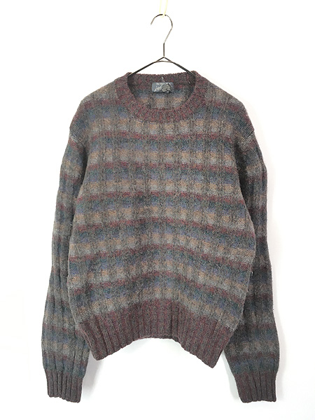 古着 80s Lord & Taylor オンブレ チェック ローゲージ シェットランド