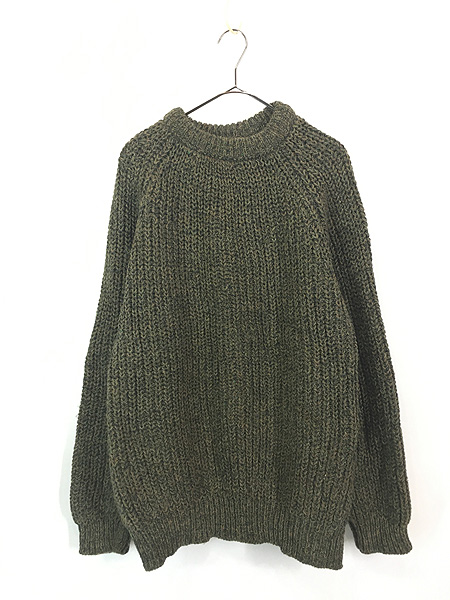 古着 80s 英国製 Looe Chunkie 畦編み ローゲージ ヘビー ウール