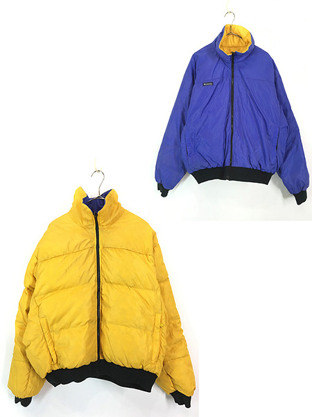 古着 90s Columbia ソリッド 2カラー リバーシブル ダウン ジャケット