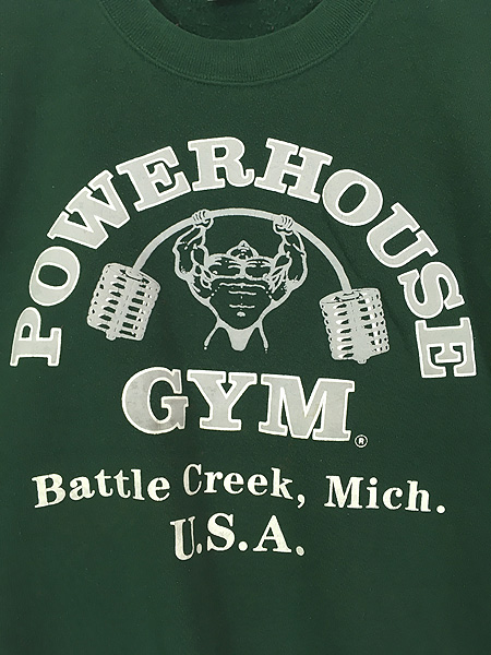 古着 80s USA製 POWERHOUSE GYM ゴールド ジム パロディ ポップ