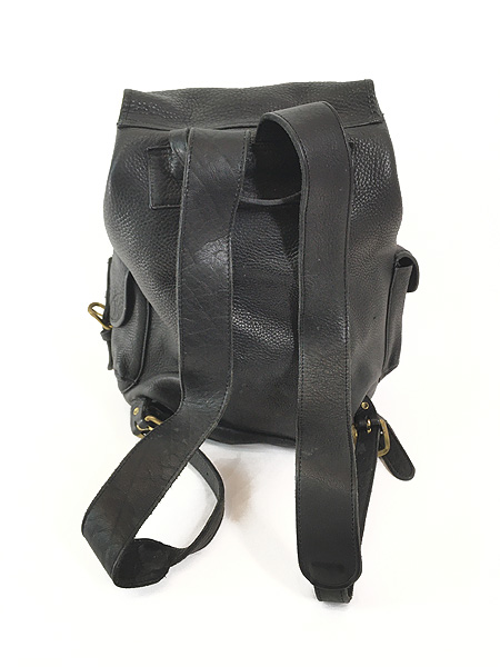 雑貨 古着 80-90s USA製 本革 オール レザー リュックサック バッグ 黒