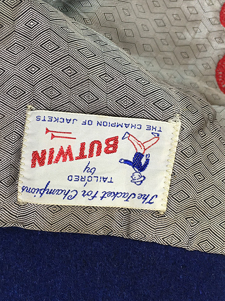 古着 60s BUTWIN 豪華 チェーン ステッチ メルトン ウール スタジアム