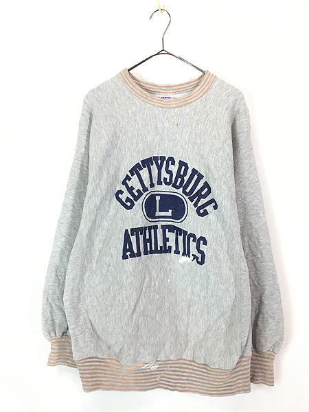 古着 90s USA製 mvp 「GETTYSBURG ATHLETICS」 リブライン リバース