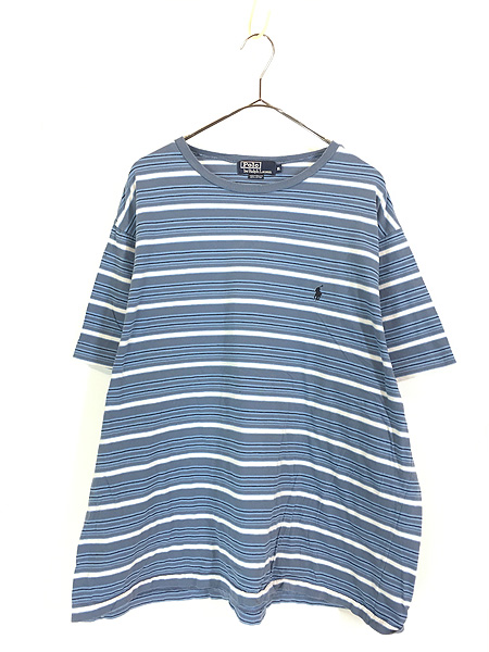 古着 90s Polo Ralph Lauren マルチ ボーダー Tシャツ XL 古着【30off