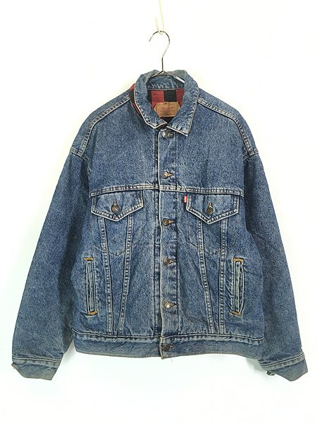 古着 80s USA製 Levi's 70417-0814 ブロック チェック ライナー デニム