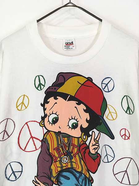 レディース 古着 90s BETTY BOOP ベティ ブープ マルチ ピースマーク