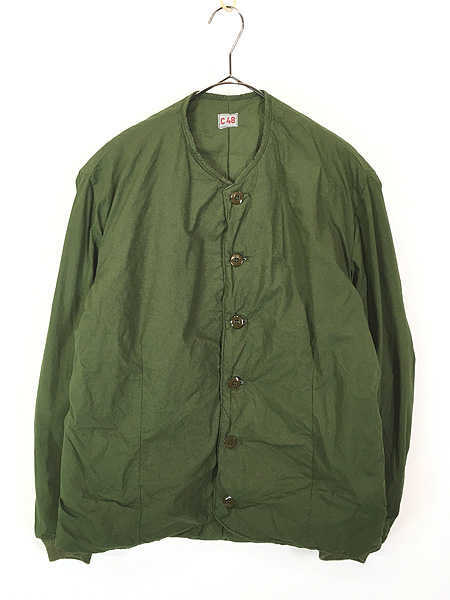 レディース 古着 70s スウェーデン軍 ミリタリー ノーカラー パデット