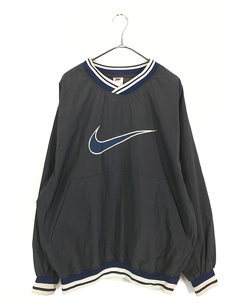 古着 90s NIKE BIG スウォッシュ プルオーバー ナイロン ジャケット M