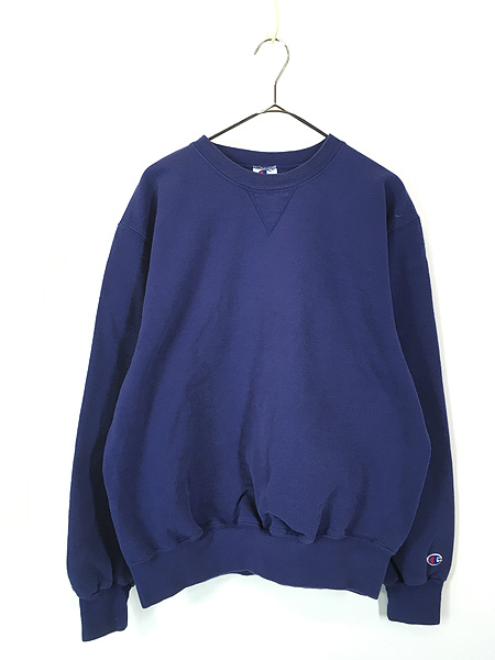 古着 90s USA製 Champion 無地 ソリッド 目なし 前V スウェット