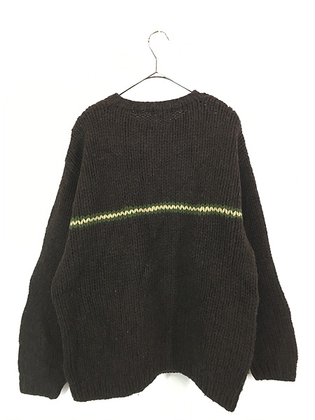 古着 90s J Crew 2カラー ボーダー ヘビー ローゲージ ウール ニット