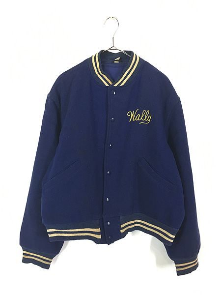 古着 60s BUTWIN 豪華 チェーン ステッチ メルトン ウール スタジアム