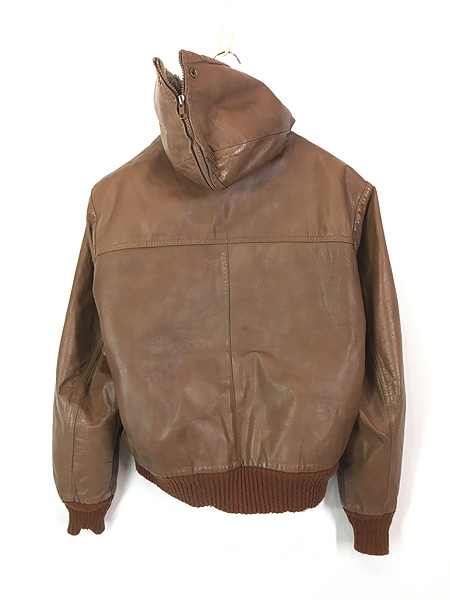 古着 70s LAKELAND ボア ライナー 2way フーデッド レザー ジャケット