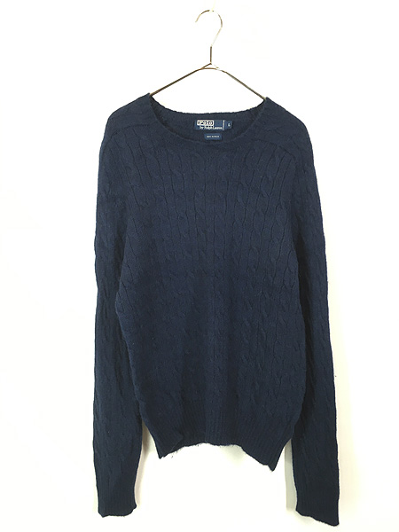 古着 Polo Ralph Lauren 上質 100% アルパカ ウール ケーブル ニット