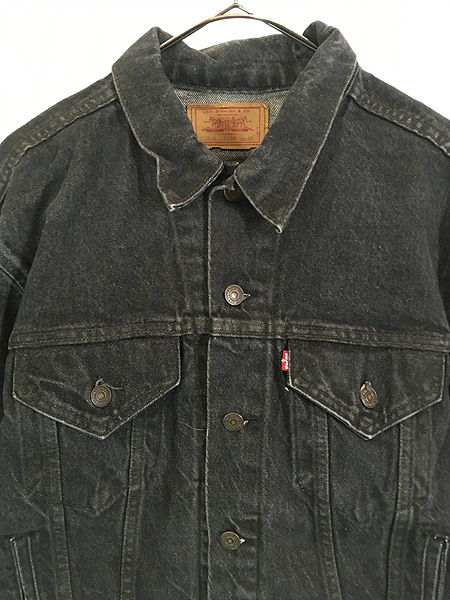 古着 80s USA製 Levi's 70506-0259 先染め ブラック デニム トラッカー