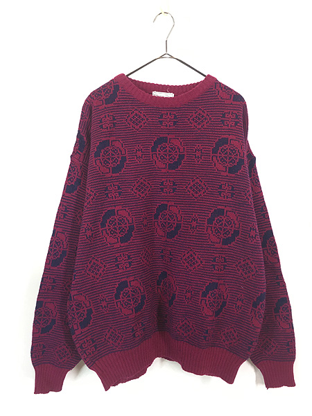 古着 80s USA製 Christian Dior ワンポイント Vネック アクリル ニット