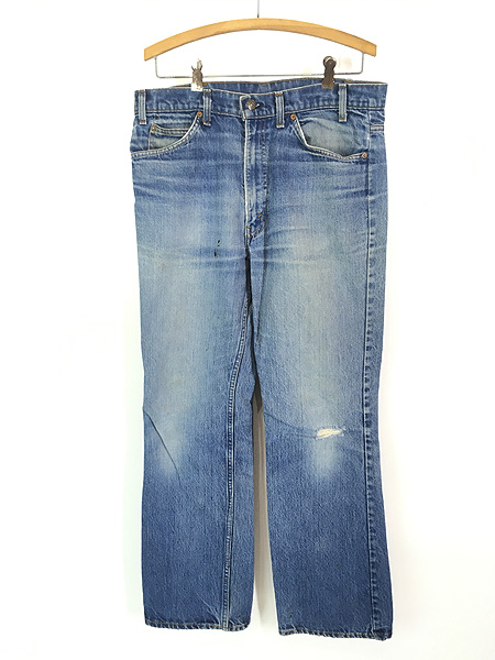古着 80s Levi's 517-0217 ヒゲ 縦落ち ブルー デニム ブーツカット