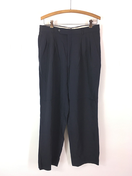 古着 90s GIVENCHY 3タック ウール ギャバジン スラックス ワイド