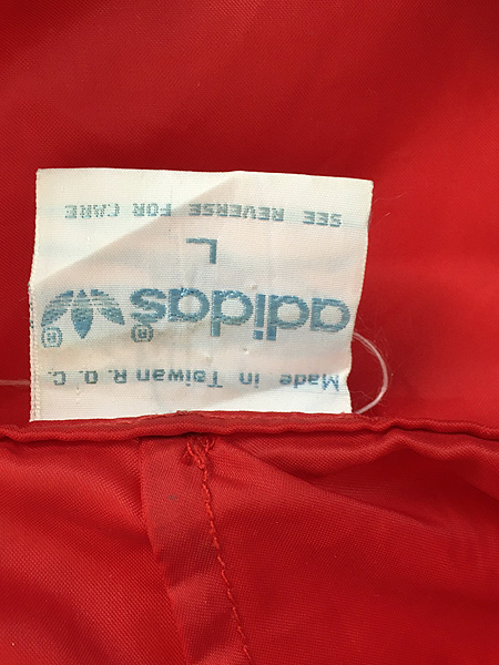 古着 80s adidas 赤×黒×グレー 3カラー ハーフジップ プルオーバー