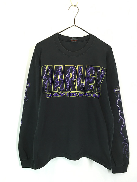 古着 90s USA製 HARLEY DAVIDSON バー&シールド パープル サンダー