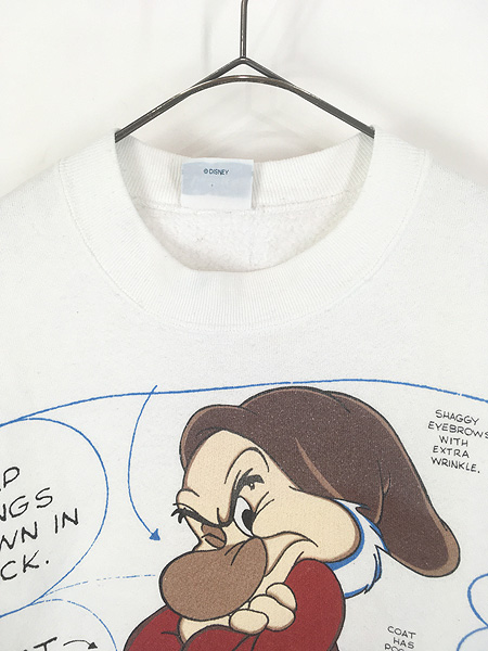 古着 90s Disney 白雪姫 7人の小人 Grumpy おこりんぼ スウェット