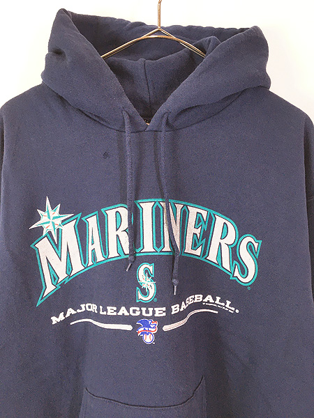 古着 00s MLB Seattle Mariners マリナーズ スウェット パーカー L位