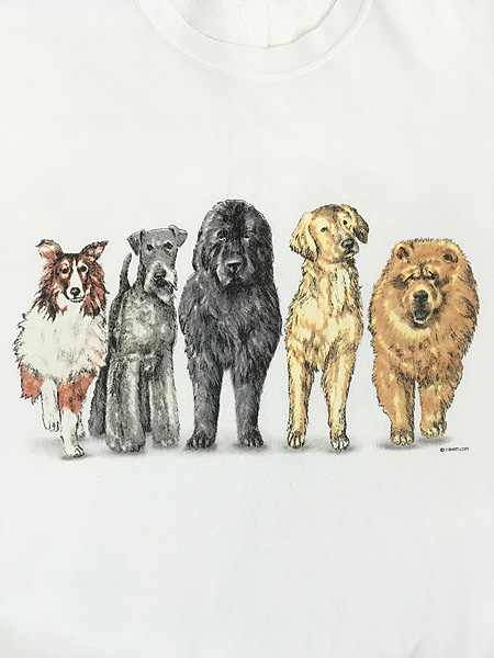 古着 90s USA製 犬 ワンちゃん アニマル 両面 プリント スウェット