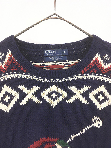 古着 90s Polo Ralph Lauren 「Sucide Ski」 スキー ノルディック柄