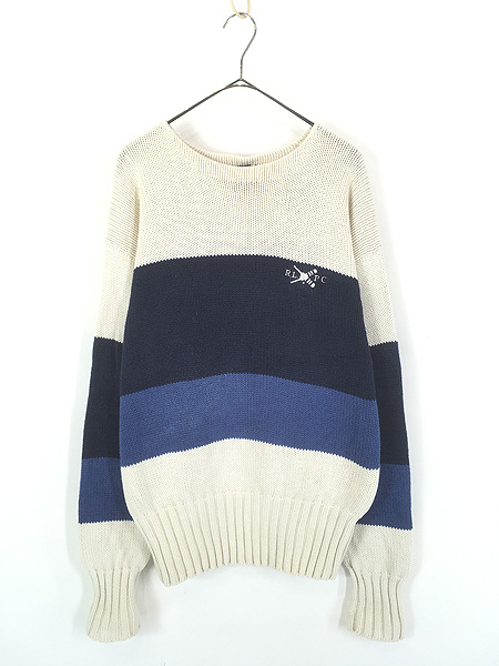 古着 80s 英国製 Peter Storm 黒タグ ローゲージ ヘビー ウール ニット