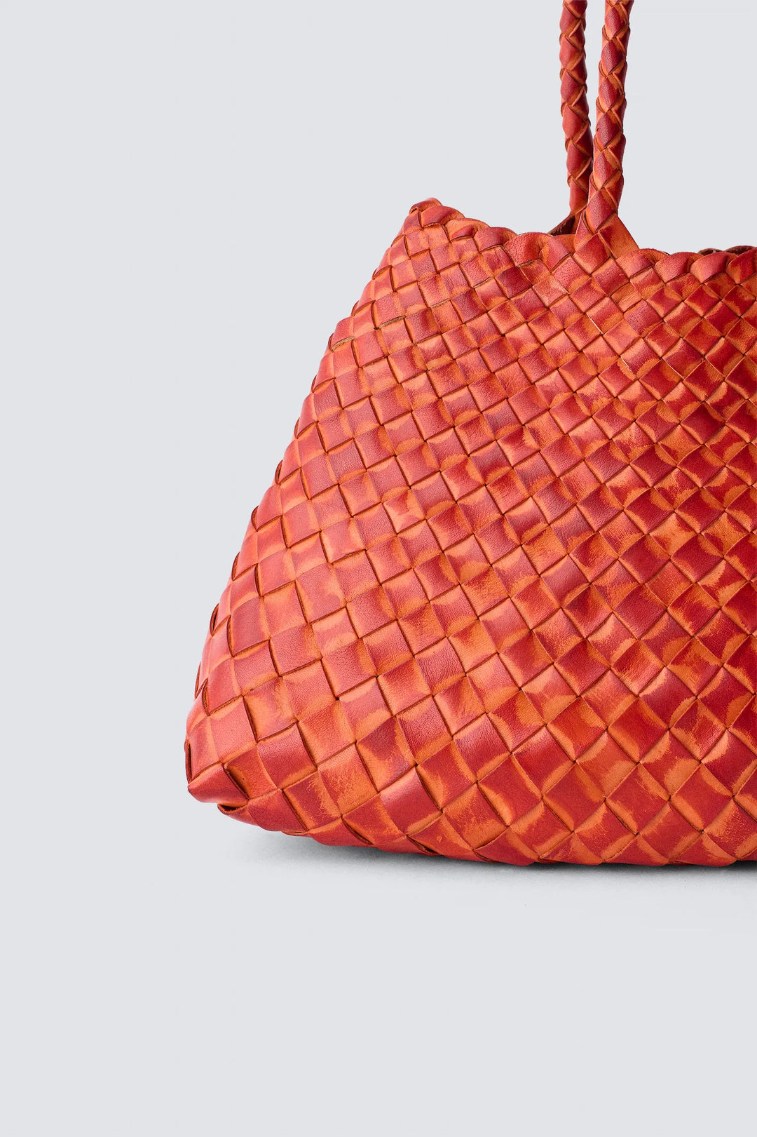 Dragon Diffusion - Santa Croce Small Orange Brush, Woven Leather Bag