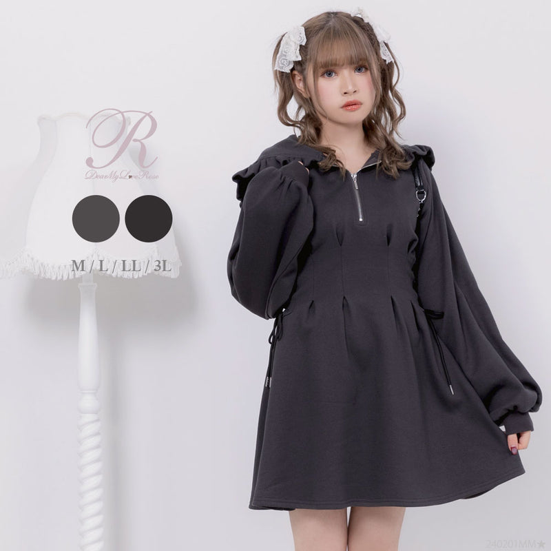 cult tokyo】フード付きレースアップミニワンピース cult tokyo