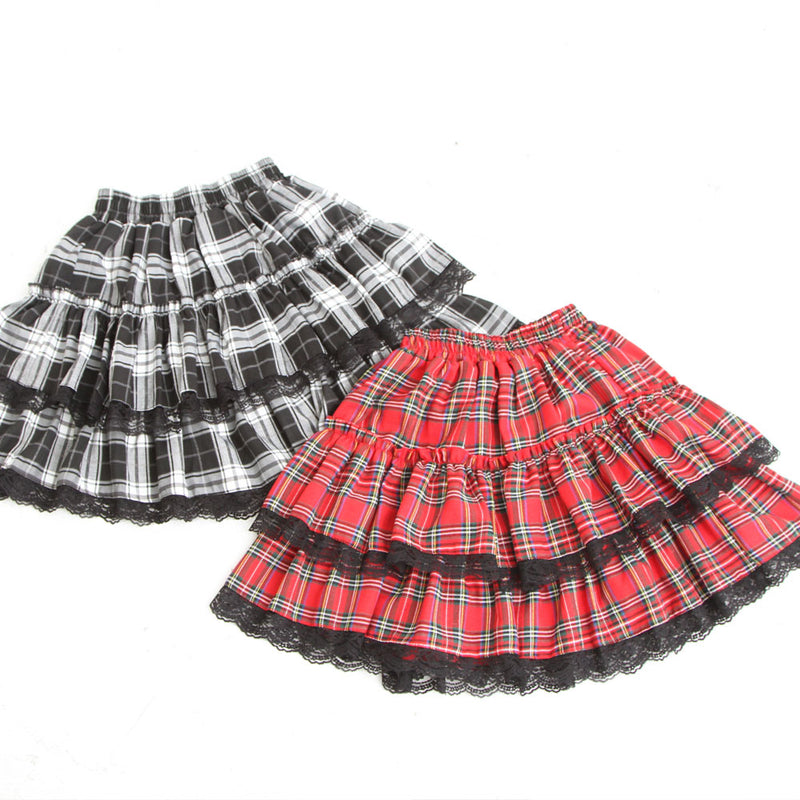 レース×チェック柄サブジラギャルスカート – レディースファッション