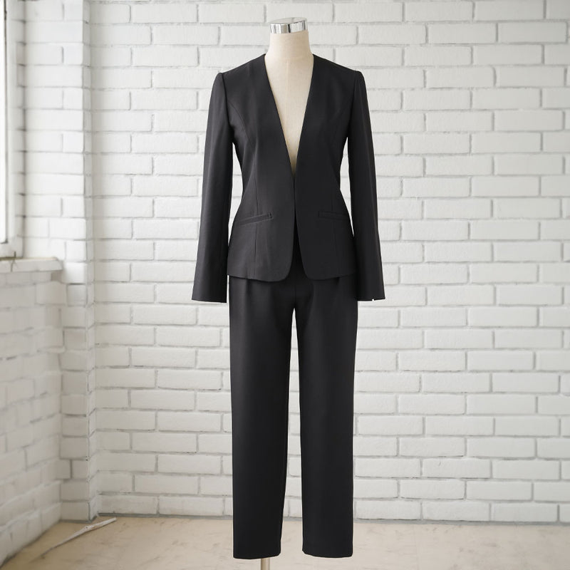 リネンライク軽やかジャケット+パンツ2点セットスーツ – レディース