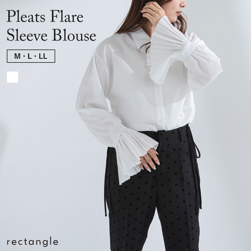 プリーツフレアスリーブブラウス – レディースファッション通販の夢