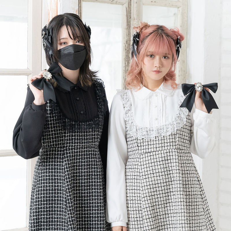 ヨークレースリボンツイードワンピース – レディースファッション通販