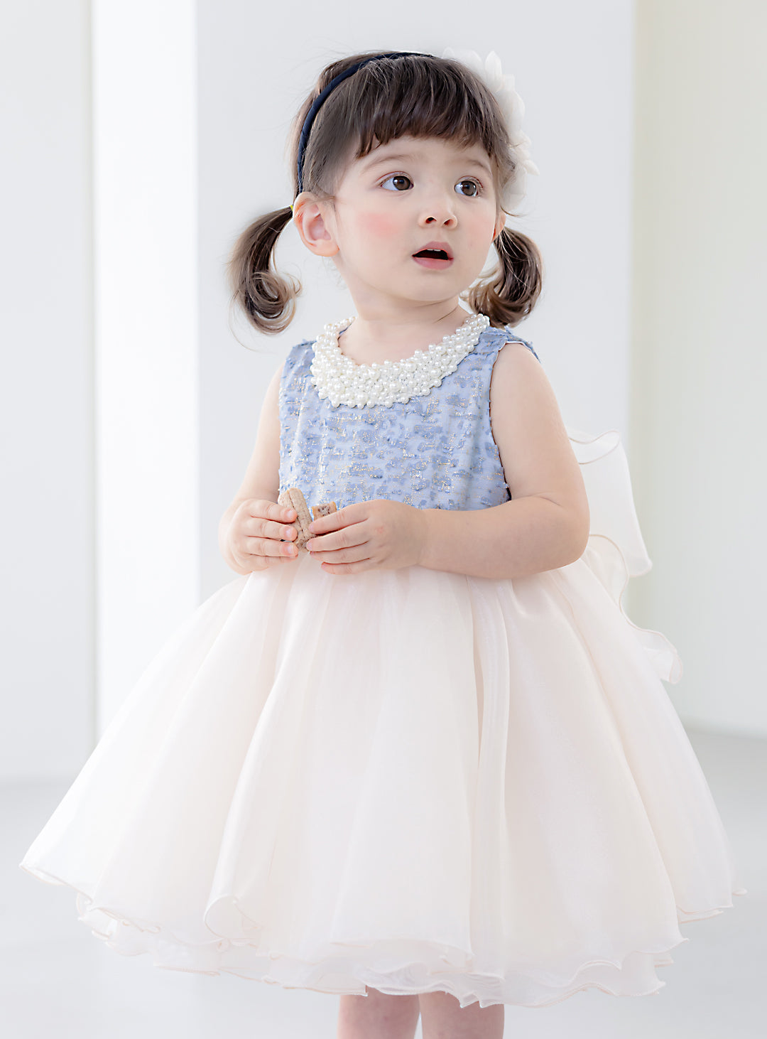 ベビードレス|赤ちゃんドレスならベビーパールビジューソフトベージュ