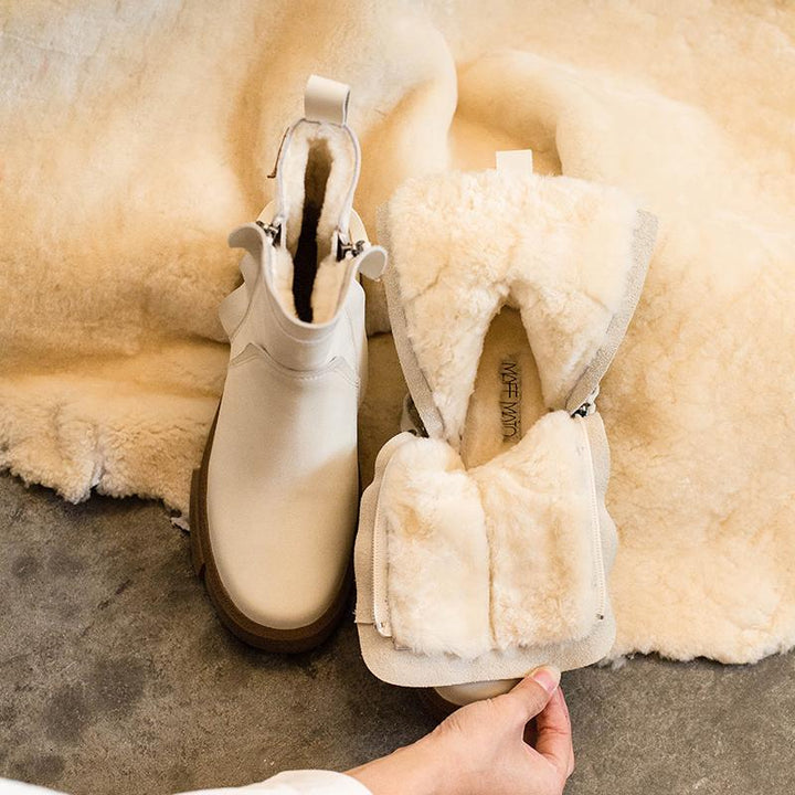 Waxing Leather Chelsea Boots Handmade British Boots Double Zip