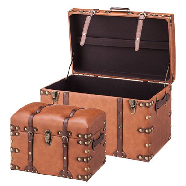 東谷 トランク 収納ボックスセット ブラウン IW-276(ブラウン