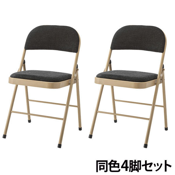 東谷 フォールディングチェア Joli ブラック 4脚 PC-33BK(ブラック