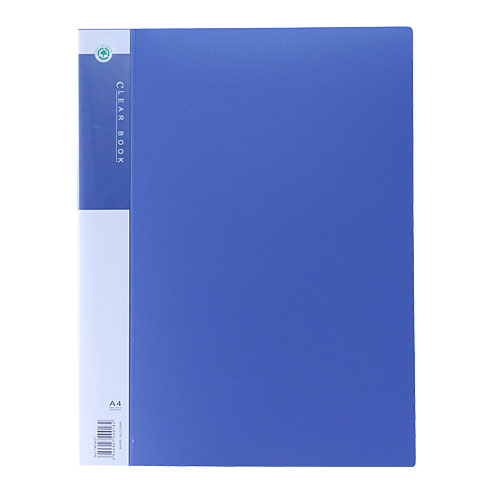 よろずやマルシェ本店 | クリアブック固定式 A4タテ 20ポケット 青(青