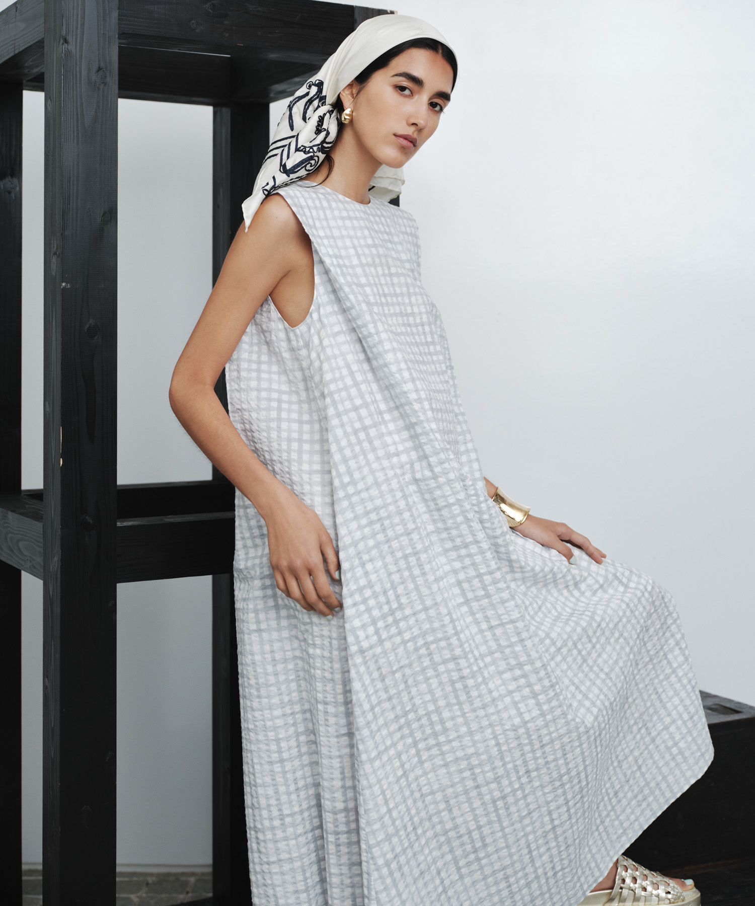 サッカーギンガムチェックワンピース ｜ハウス オブ ロータス＜HOUSE