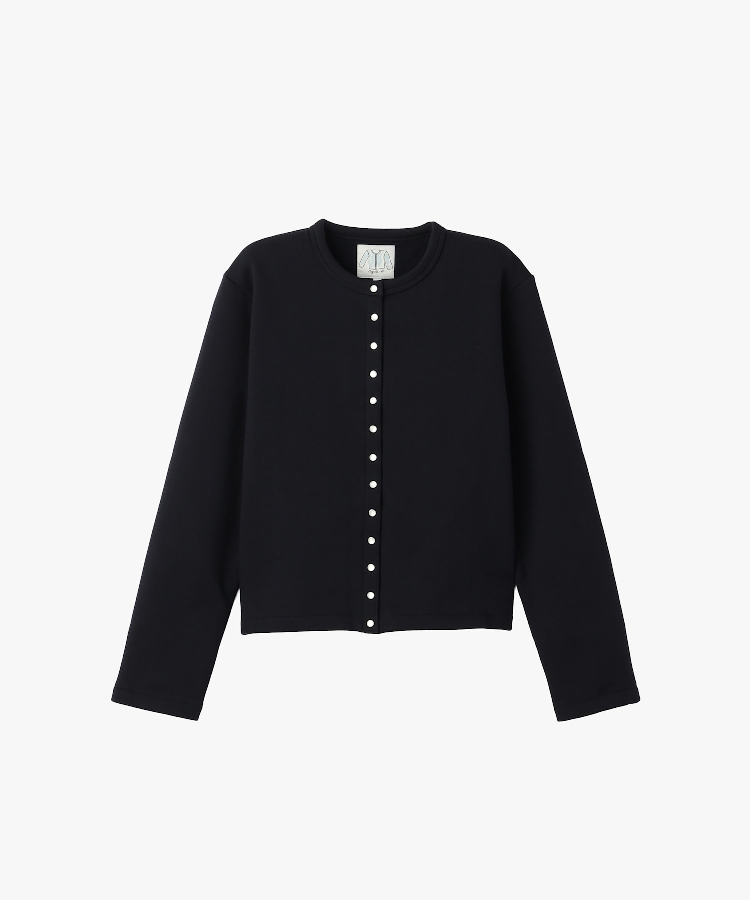 コットン メルトン 長袖 カーディガンプレッション 