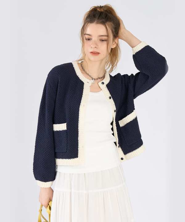 ハーフジップ ニット プルオーバー ｜To b. by agnès b.（トゥービー