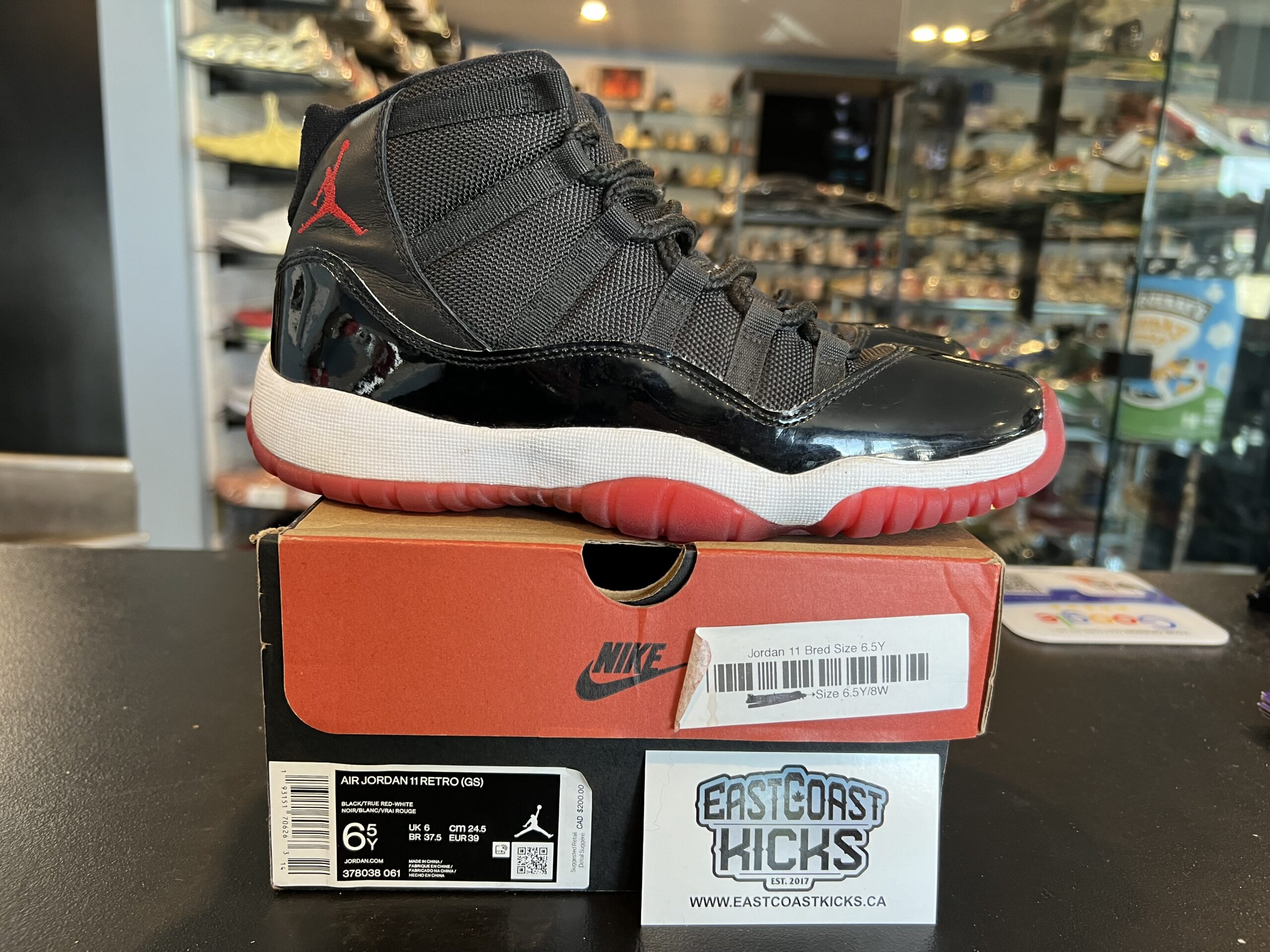 Preowned Jordan 11 Retro Playoffs Bred Size 6.5Y | eBay