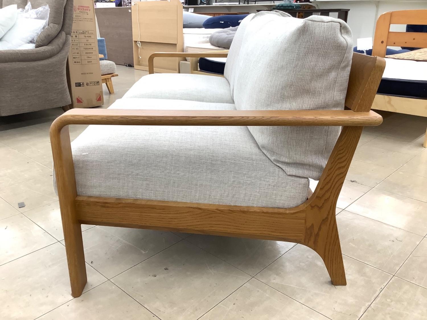 一生紀 (イッセイキ) 3人掛けソファー ホワイト×ナチュラル 3 A TEMPO